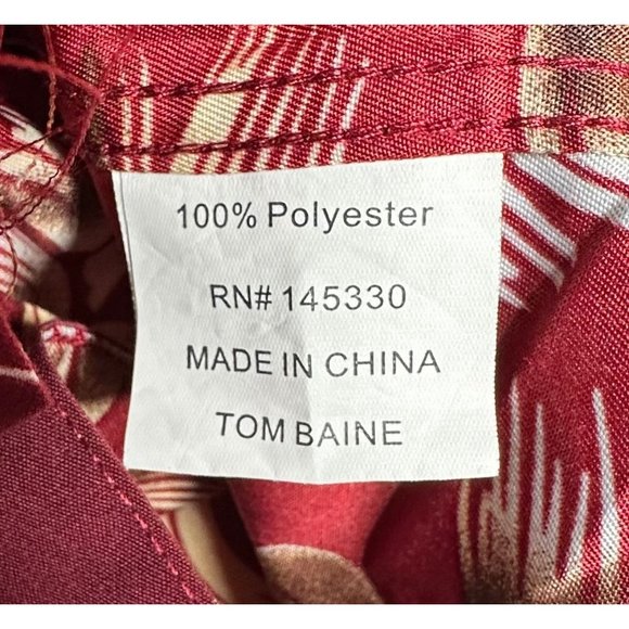 Tom Baine London Red Pattern Button Up L/S Shirt Mens Small - Picture 7 of 8